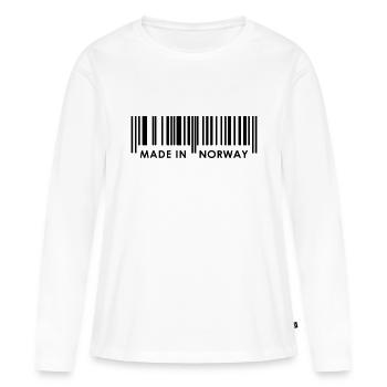 Bar Code "Made in Norway" - Women's Premium Organic Long Sleeve Shirt - white - Front - Julia (174cm)