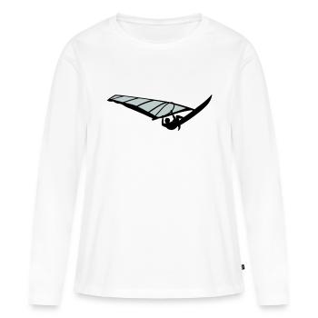 Parc éolien - T-shirt manches longues Premium bio Femme - blanc - Devant - Julia (174cm)