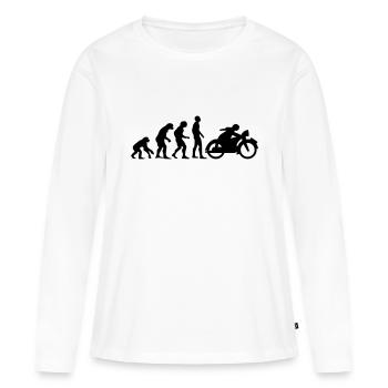 moteur évolutif 1 - T-shirt manches longues Premium bio Femme - blanc - Devant - Julia (174cm)