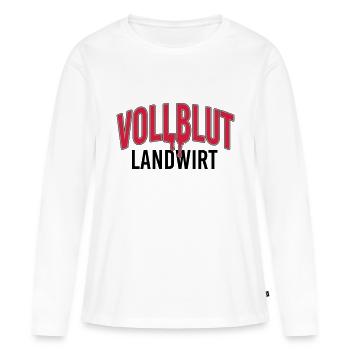 Vollblut Landwirt - Frauen Premium Bio Langarmshirt - Weiß - Vorne - Julia (174cm)
