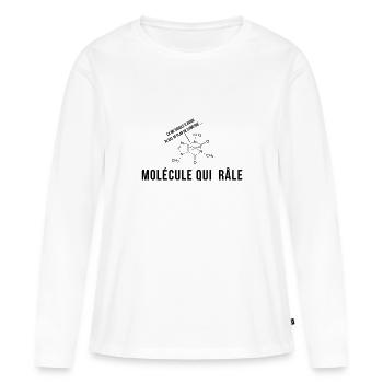 Molécule Chirale - T-shirt manches longues Premium bio Femme - blanc - Devant - Julia (174cm)