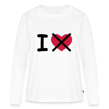 I Hate - Frauen Premium Bio Langarmshirt - Weiß - Vorne - Julia (174cm)