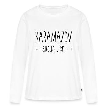 Karamazov aucun lien - T-shirt manches longues Premium bio Femme - blanc - Devant - Julia (174cm)