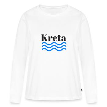 arbre Crète - T-shirt manches longues Premium bio Femme - blanc - Devant - Julia (174cm)