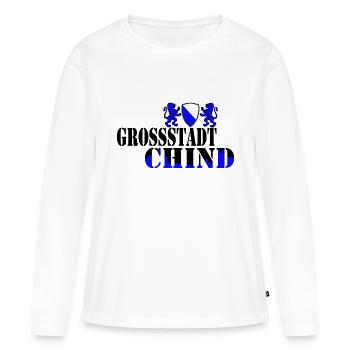 chind urbain - T-shirt manches longues Premium bio Femme - blanc - Devant - Julia (174cm)