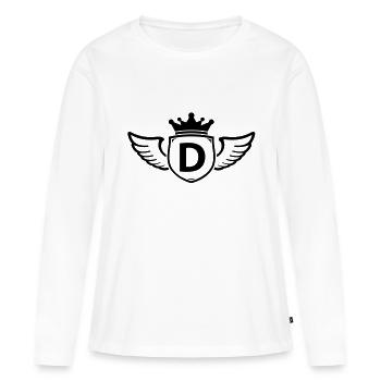 d - Frauen Premium Bio Langarmshirt - Weiß - Vorne - Julia (174cm)
