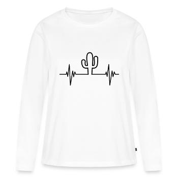 Cactus Pulse - Frauen Premium Bio Langarmshirt - Weiß - Vorne - Julia (174cm)