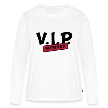 membre VIP - T-shirt manches longues Premium bio Femme - blanc - Devant - Julia (174cm)