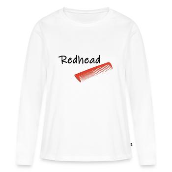 roux - T-shirt manches longues Premium bio Femme - blanc - Devant - Julia (174cm)