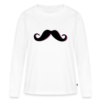 Funky Mustache - T-shirt manches longues Premium bio Femme - blanc - Devant - Julia (174cm)