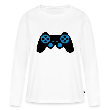 Controller - Frauen Premium Bio Langarmshirt - Weiß - Vorne - Julia (174cm)