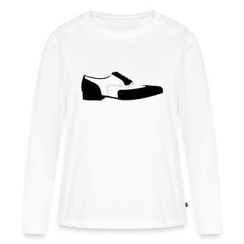 Chaussures hommes / chaussures de dixie (1c) - T-shirt manches longues Premium bio Femme - blanc - Devant - Julia (174cm)