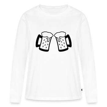 Beer - Frauen Premium Bio Langarmshirt - Weiß - Vorne - Julia (174cm)
