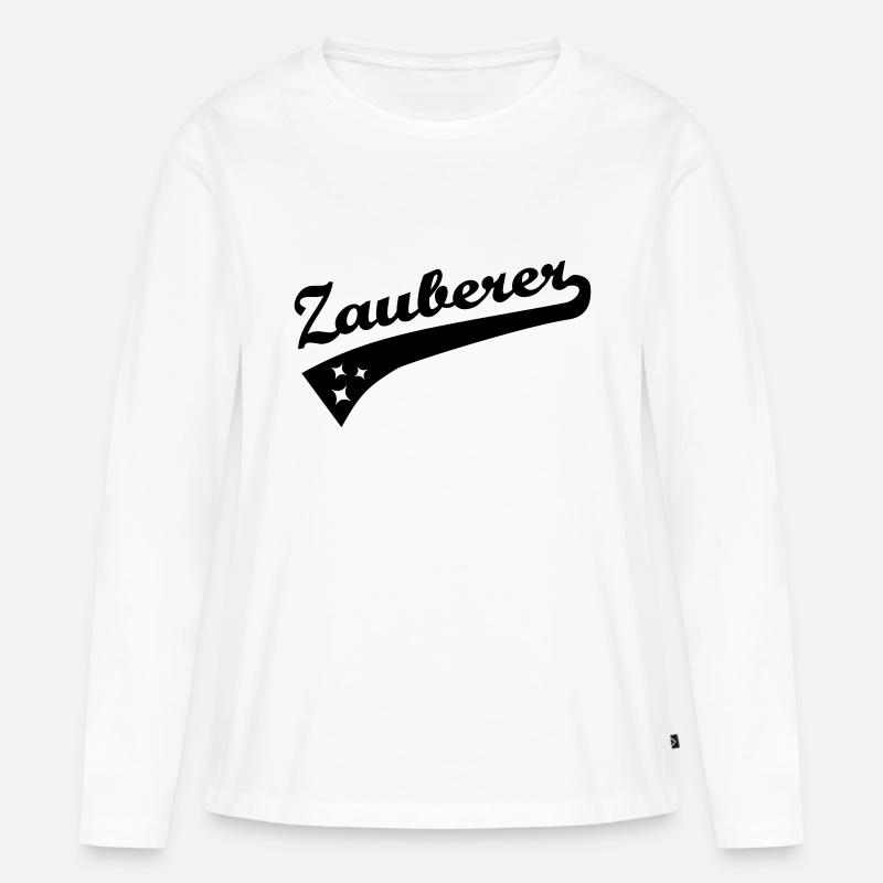 Zauberer - Frauen Premium Bio Langarmshirt - Weiß