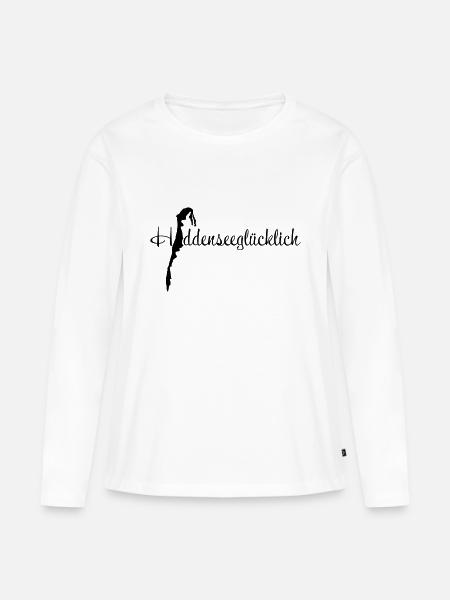 Hiddenseeglücklich klein - Frauen Premium Bio Langarmshirt - Weiß