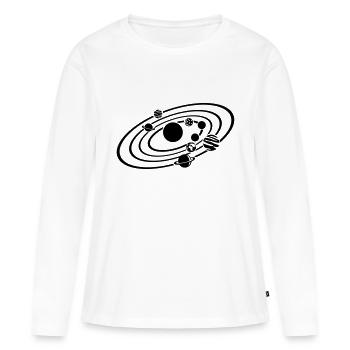 Planète - T-shirt manches longues Premium bio Femme - blanc - Devant - Julia (174cm)