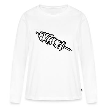 brochet brochette de viande tige de la tige de bar - T-shirt manches longues Premium bio Femme - blanc - Devant - Julia (174cm)