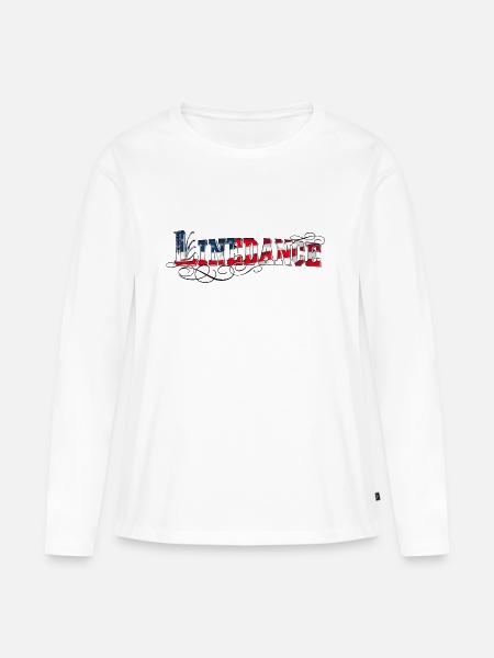 kl_linedance68c - Frauen Premium Bio Langarmshirt - Weiß