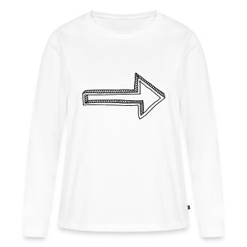La Flèche - T-shirt manches longues Premium bio Femme - blanc - Devant - Julia (174cm)