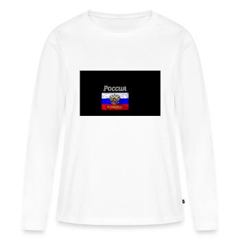 Russie - T-shirt manches longues Premium bio Femme - blanc - Devant - Julia (174cm)