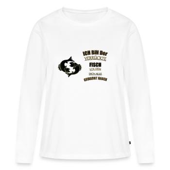 Sternzeichen Fisch Spruch - Frauen Premium Bio Langarmshirt - Weiß - Vorne - Julia (174cm)