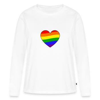 Fierté - T-shirt manches longues Premium bio Femme - blanc - Devant - Julia (174cm)