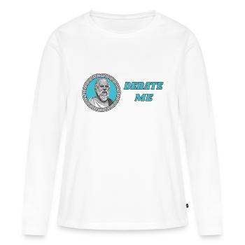 Socrate - débats-moi - T-shirt manches longues Premium bio Femme - blanc - Devant - Julia (174cm)