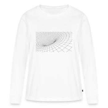Schwarzes Loch Black Hole - Frauen Premium Bio Langarmshirt - Weiß - Vorne - Julia (174cm)