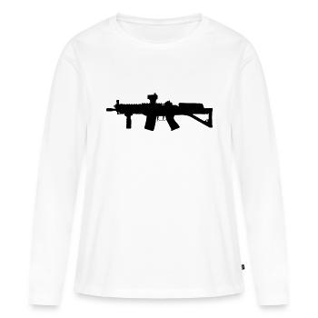 Swiss army, Sig SG 552 automatic assault rifle - Women's Premium Organic Long Sleeve Shirt - white - Front - Julia (174cm)