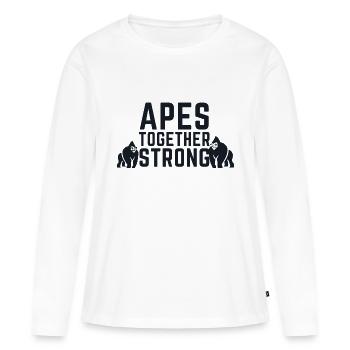 Apes Together Strong Meme Best Friends Gift - Women's Premium Organic Long Sleeve Shirt - white - Front - Julia (174cm)