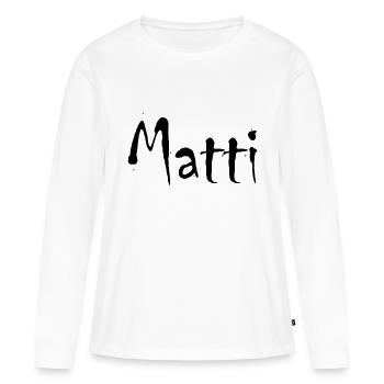 matti - Frauen Premium Bio Langarmshirt - Weiß - Vorne - Julia (174cm)