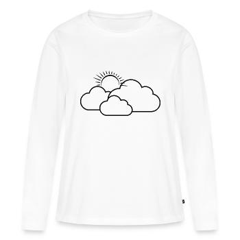 Nuages et soleil, soleil et nuages, soleil - T-shirt manches longues Premium bio Femme - blanc - Devant - Julia (174cm)