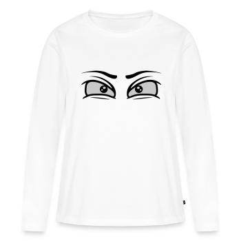 Volonté Yeux déterminés - T-shirt manches longues Premium bio Femme - blanc - Devant - Julia (174cm)