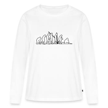 Couches de sol Couches de moquette Couches de parquet Couches de sol - T-shirt manches longues Premium bio Femme - blanc - Devant - Julia (174cm)