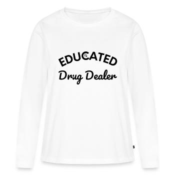 TRAFIQUANT DE DROGUE INSTRUIT - T-shirt manches longues Premium bio Femme - blanc - Devant - Julia (174cm)
