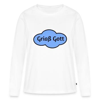 Griaß Gott - Frauen Premium Bio Langarmshirt - Weiß - Vorne - Julia (174cm)