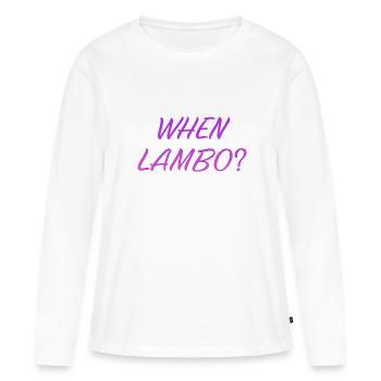 QUAND LAMBO FUSHIA - T-shirt manches longues Premium bio Femme - blanc - Devant - Julia (174cm)