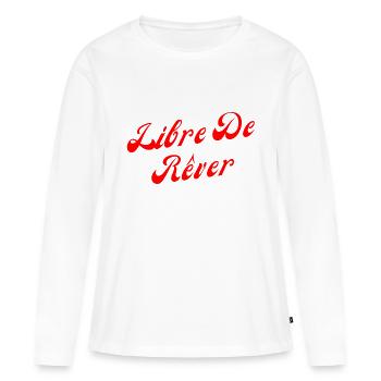 Libre de rêver - T-shirt manches longues Premium bio Femme - blanc - Devant - Julia (174cm)