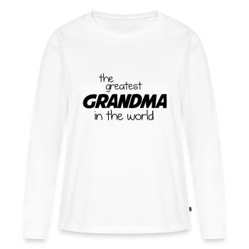 La plus grande grand-mère du monde - Noir - T-shirt manches longues Premium bio Femme - blanc - Devant - Julia (174cm)