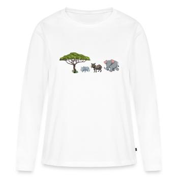 Safari Zoo Animal Safari Zoo - T-shirt manches longues Premium bio Femme - blanc - Devant - Julia (174cm)