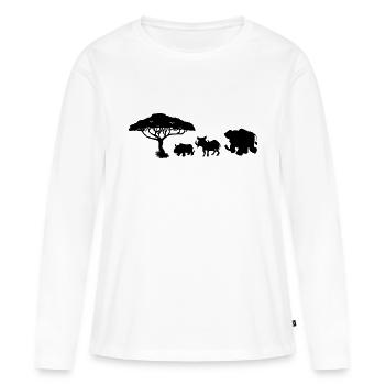 Safari Zoo Animal Safari Zoo - T-shirt manches longues Premium bio Femme - blanc - Devant - Julia (174cm)