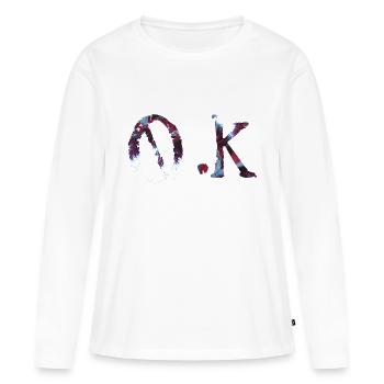 D’ACCORD - T-shirt manches longues Premium bio Femme - blanc - Devant - Julia (174cm)