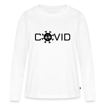 Covid mignon - T-shirt manches longues Premium bio Femme - blanc - Devant - Julia (174cm)