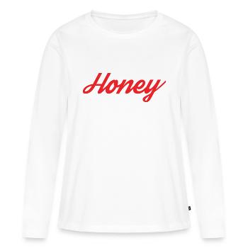 Honig - Frauen Premium Bio Langarmshirt - Weiß - Vorne - Julia (174cm)