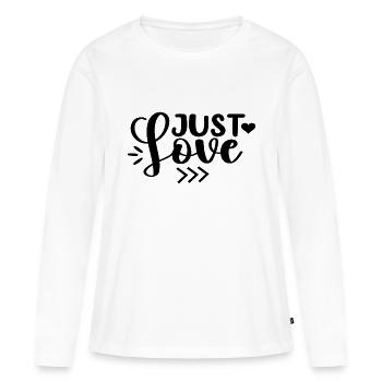Juste de l’amour - T-shirt manches longues Premium bio Femme - blanc - Devant - Julia (174cm)