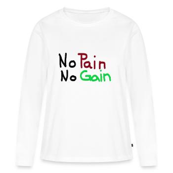 On n’a rien sans rien - T-shirt manches longues Premium bio Femme - blanc - Devant - Julia (174cm)