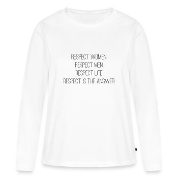Respect - T-shirt manches longues Premium bio Femme - blanc - Devant - Julia (174cm)