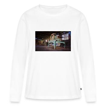 Urbex Photographie | Machine rouillée abandonnée - T-shirt manches longues Premium bio Femme - blanc - Devant - Julia (174cm)