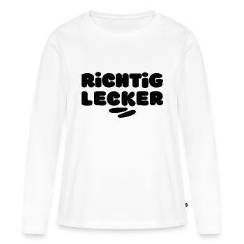 Richtig Lecker - Frauen Premium Bio Langarmshirt - Weiß - Vorne - Julia (174cm)