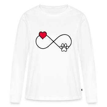 hundepfote love forever - Frauen Premium Bio Langarmshirt - Weiß - Vorne - Julia (174cm)